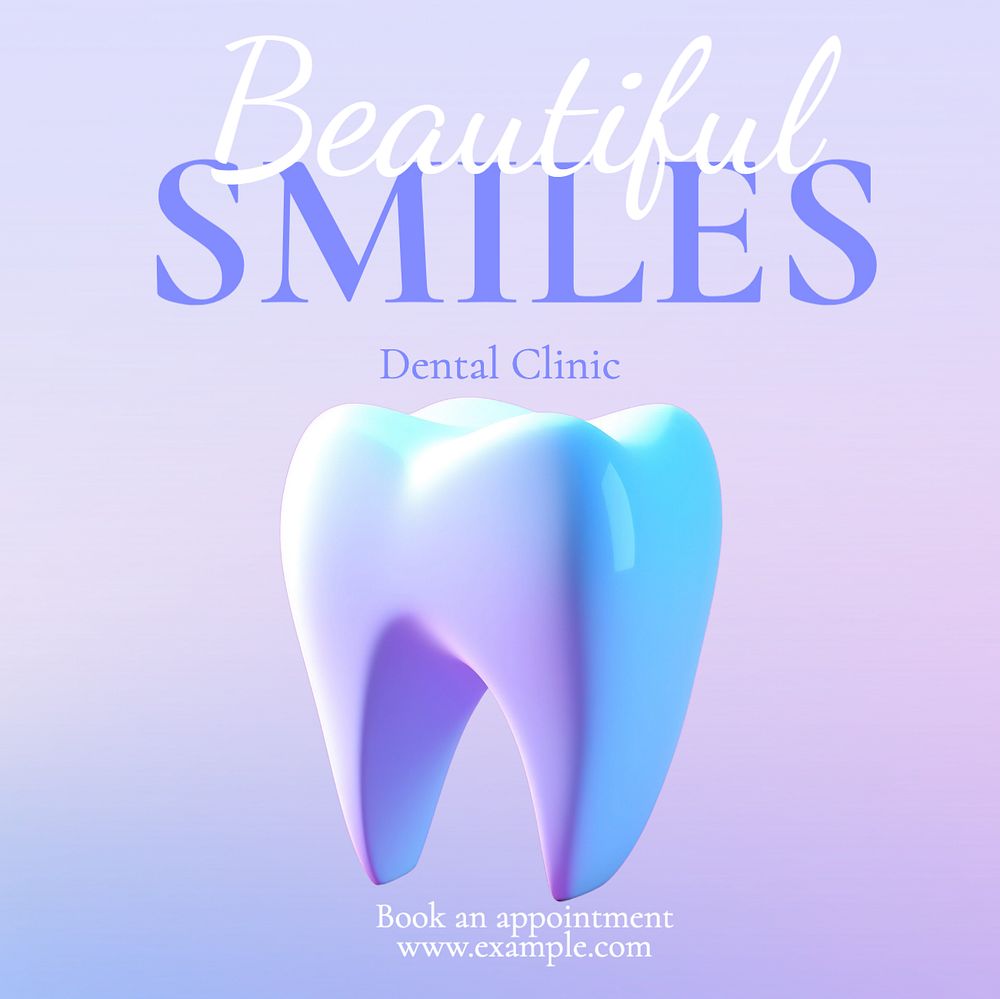 Dental clinic Instagram post template, editable text