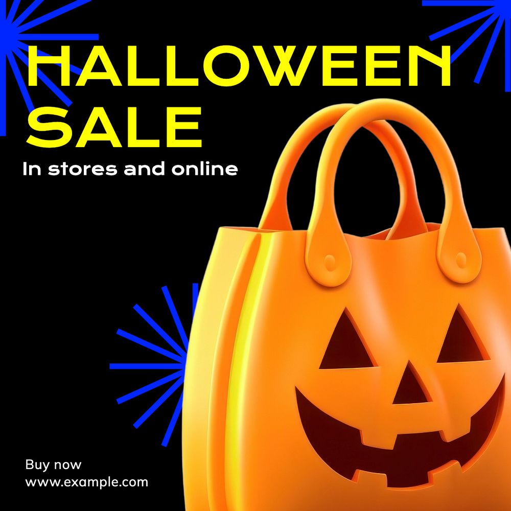 Halloween sale Instagram post template, editable text