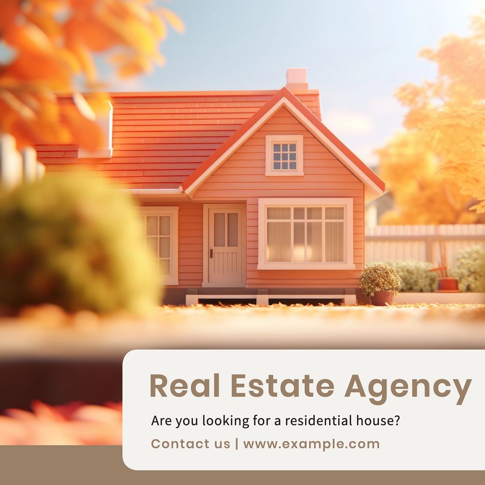 Real estate agency Instagram post template, editable text