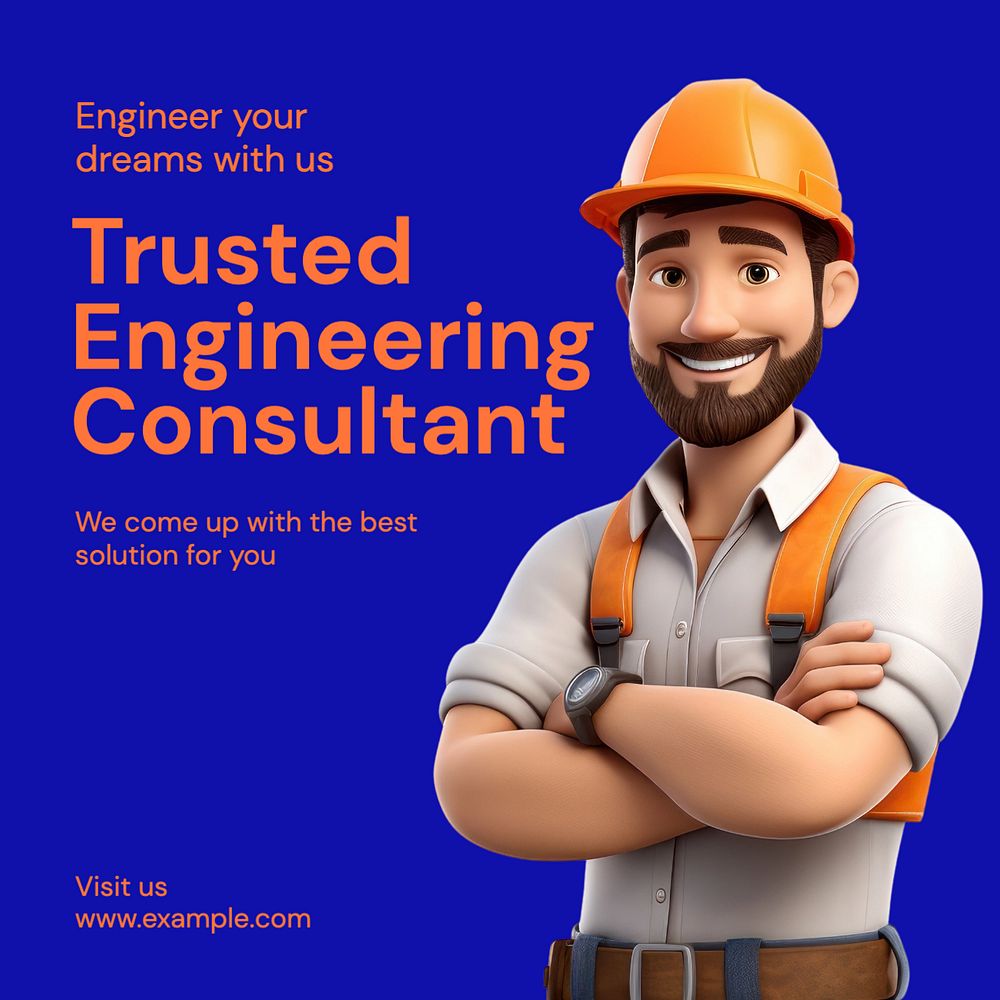 Engineering consultant Instagram post template, editable text