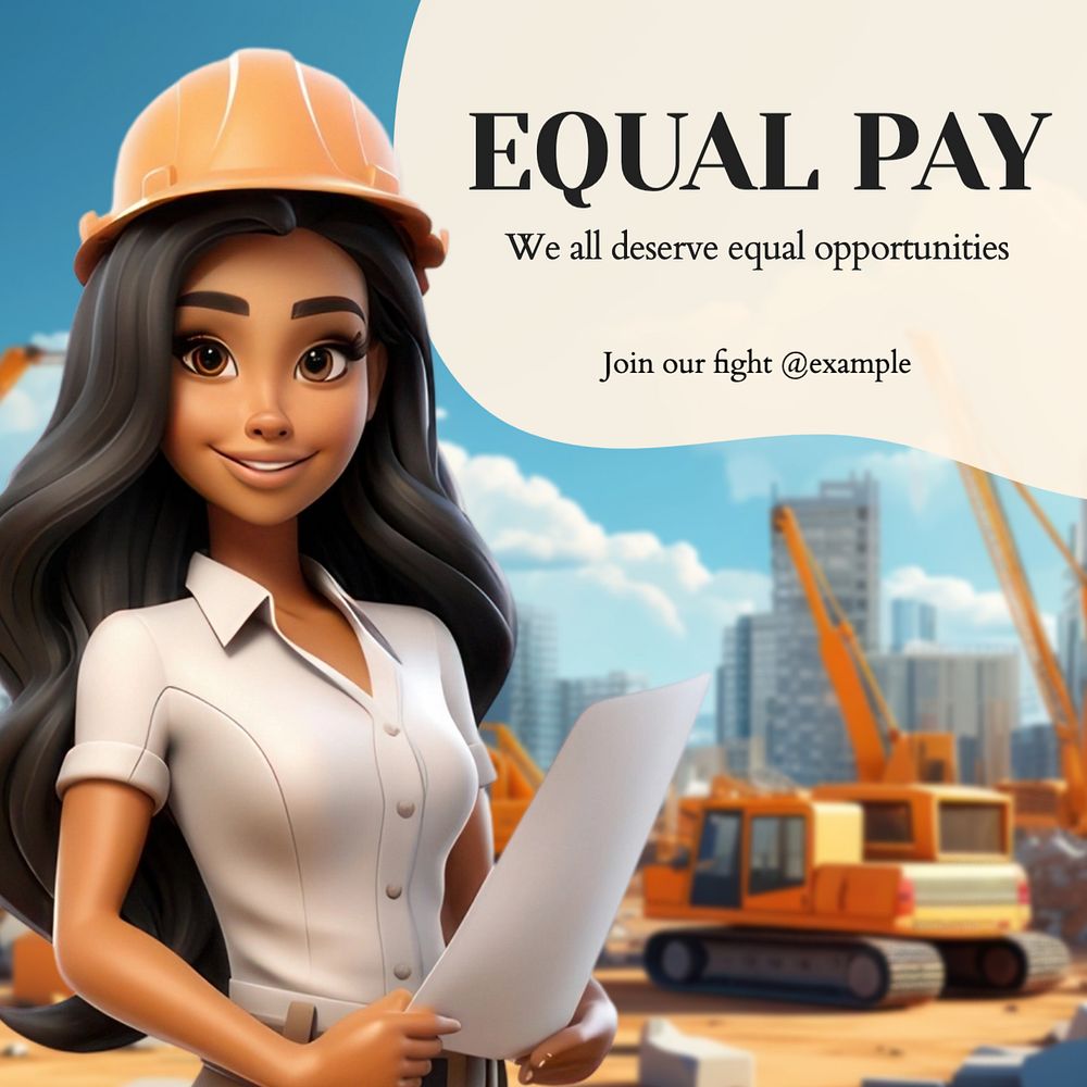 Equal pay Instagram post template, editable text