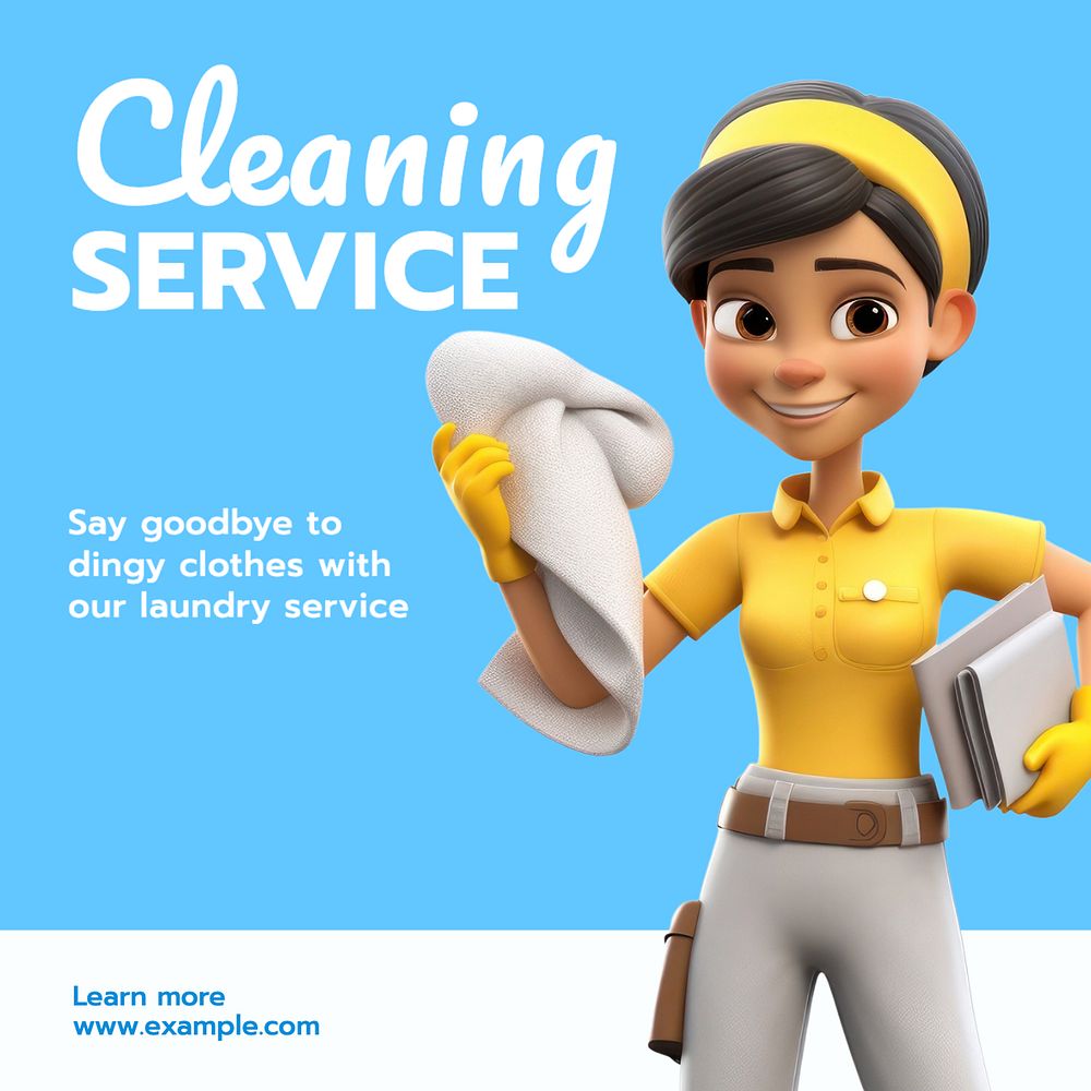 Cleaning service Instagram post template, editable text