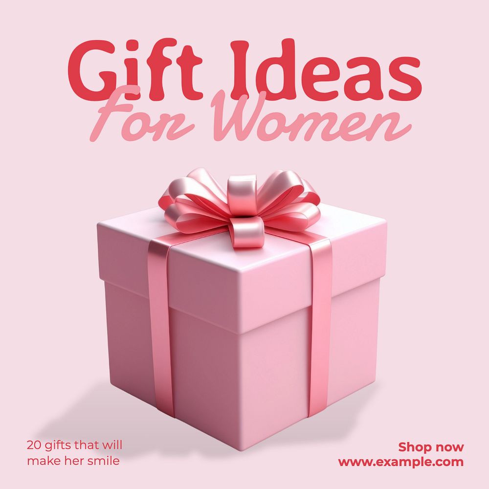 Gift ideas Instagram post template, editable text