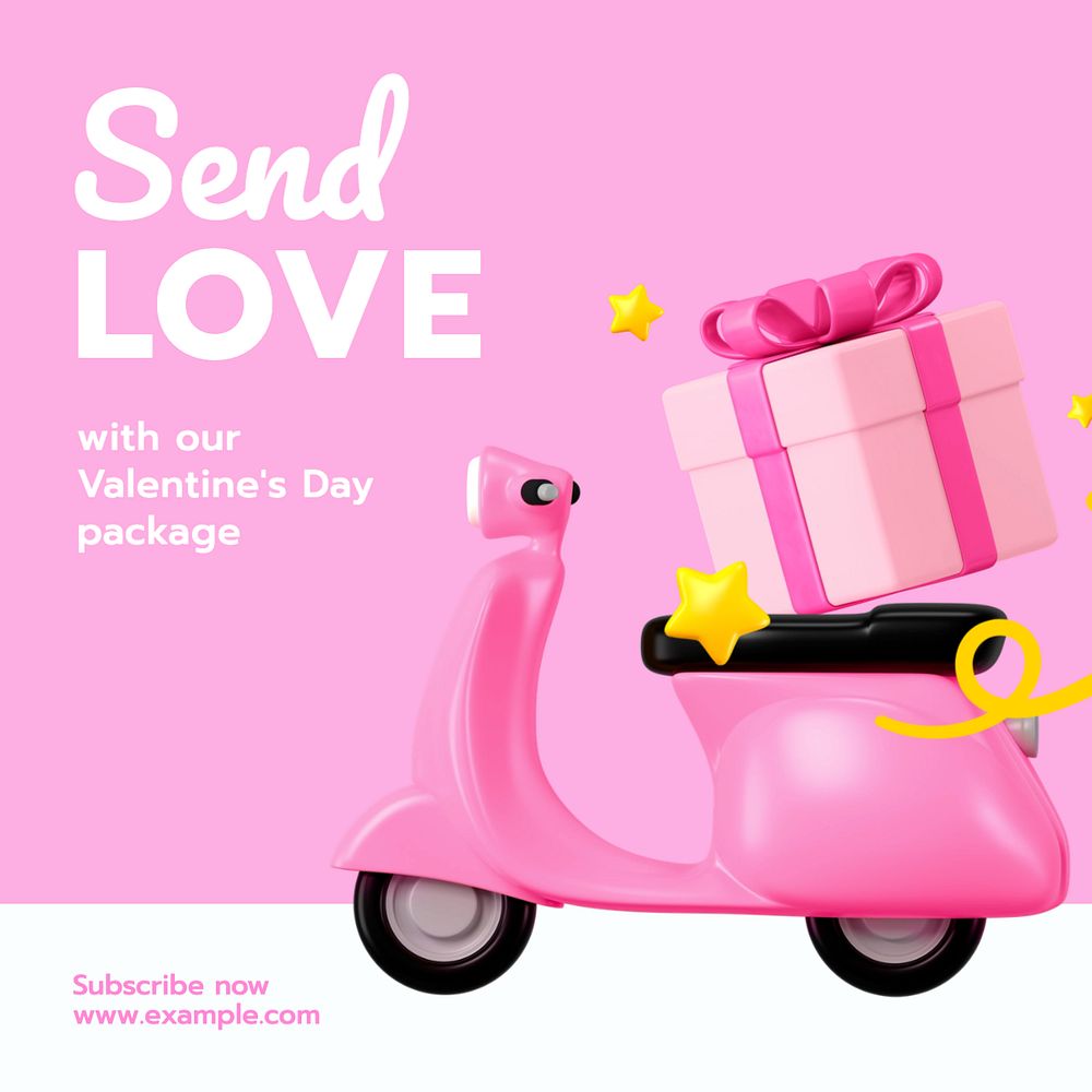 Send love Instagram post template, editable text