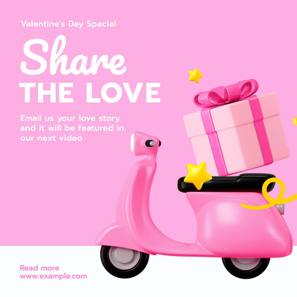 Share the love Instagram post template, editable text