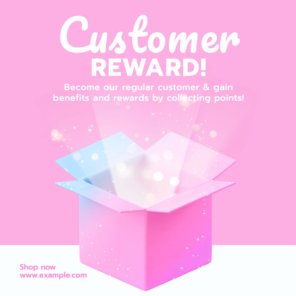 Customer reward Instagram post template, editable text