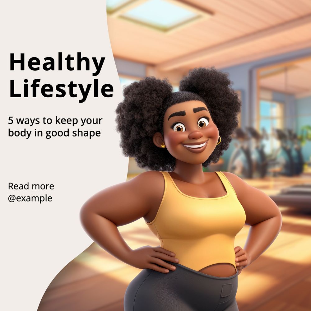 Healthy Lifestyle Instagram post template, editable text