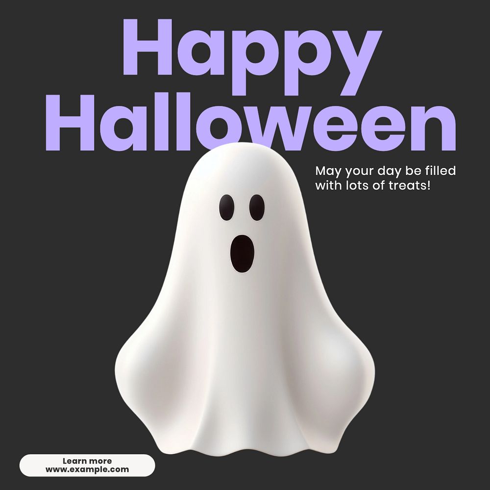 Happy halloween Instagram post template, editable text