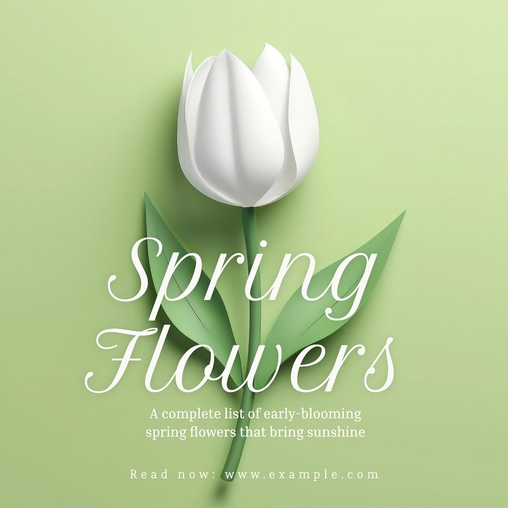 Spring flowers Instagram post template, editable text