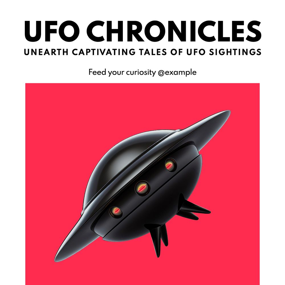 UFO Chronicles Instagram post template, editable text