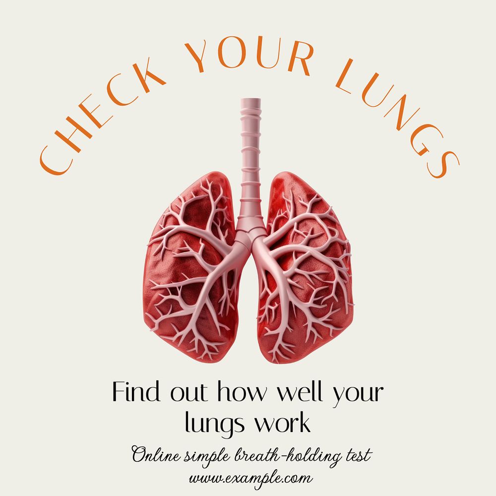 Lungs check-up Instagram post template, editable text