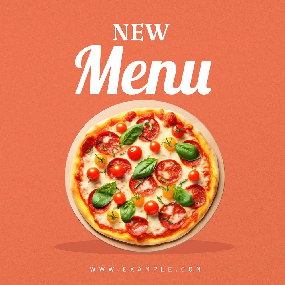 New menu Instagram post template, editable text