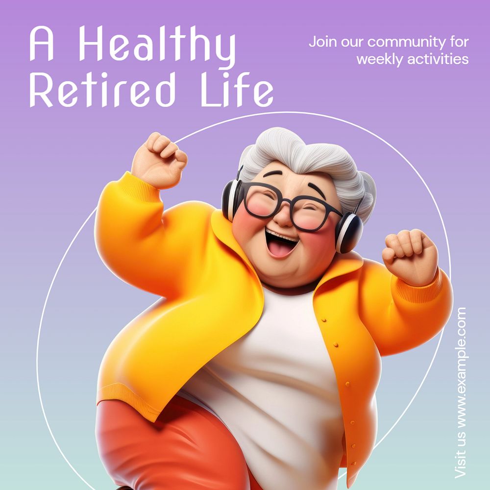 Retirement Instagram post template, editable text