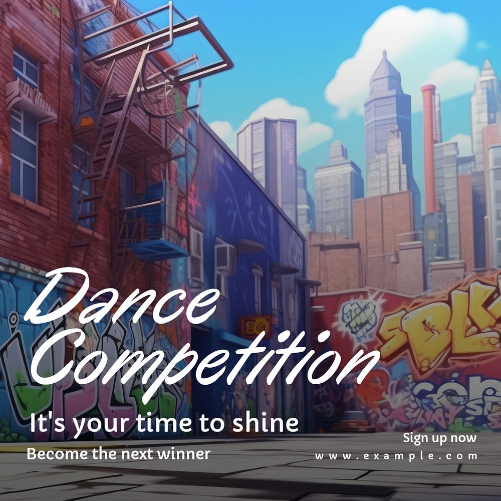 Dance competition Instagram post template, editable text