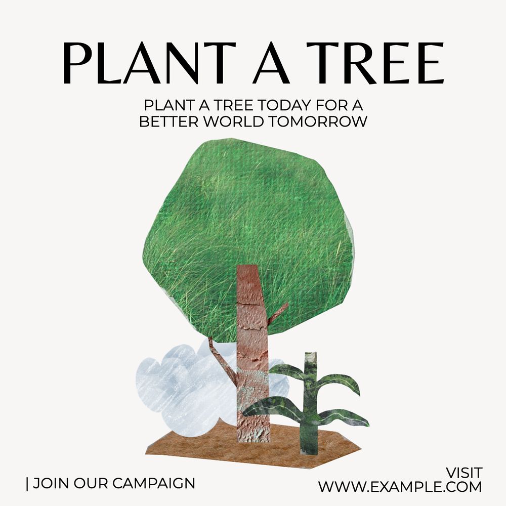 Plant a tree Instagram post template, editable text