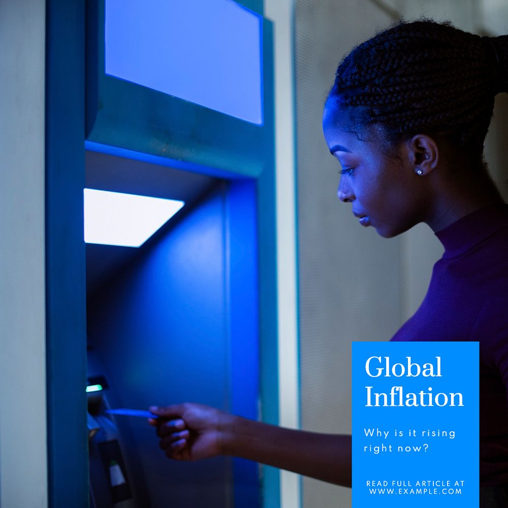 Global inflation Instagram post template, editable text