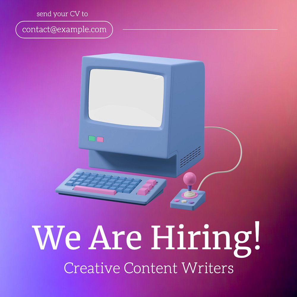 Hiring Instagram post template, editable text