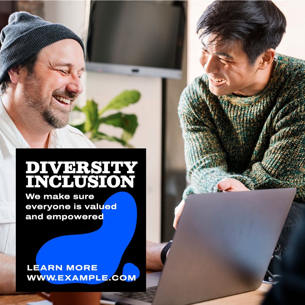 Diversity and inclusion Instagram post template, editable text