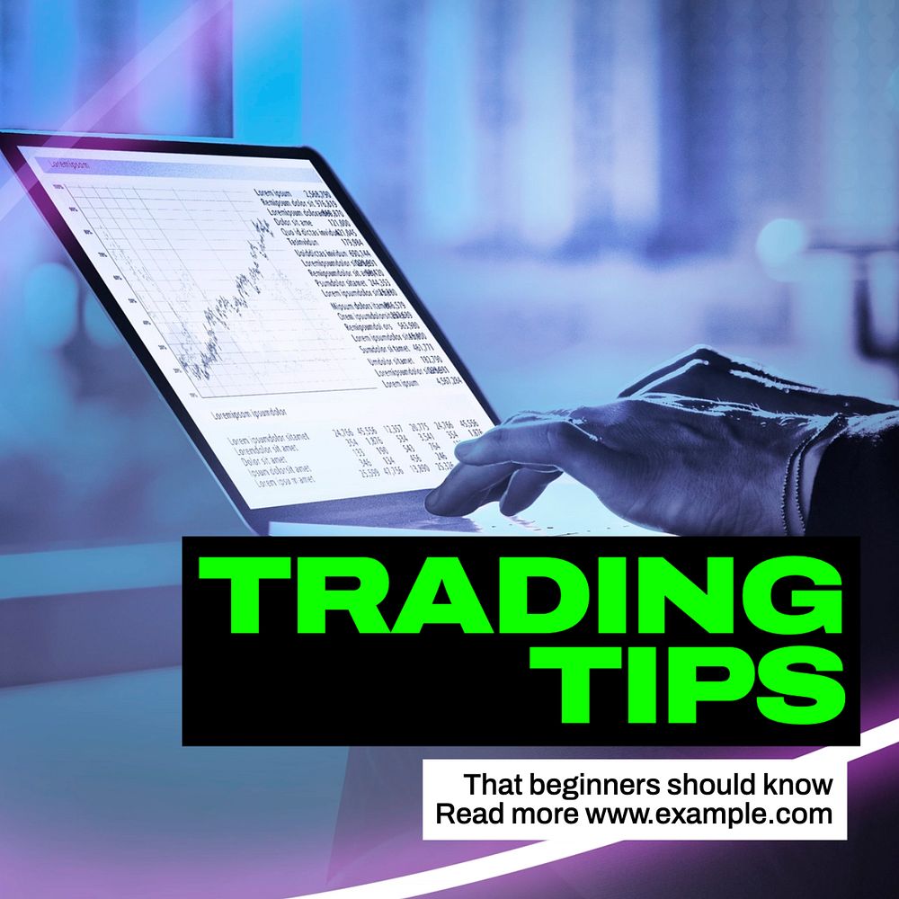 Trading tips Instagram post template, editable text