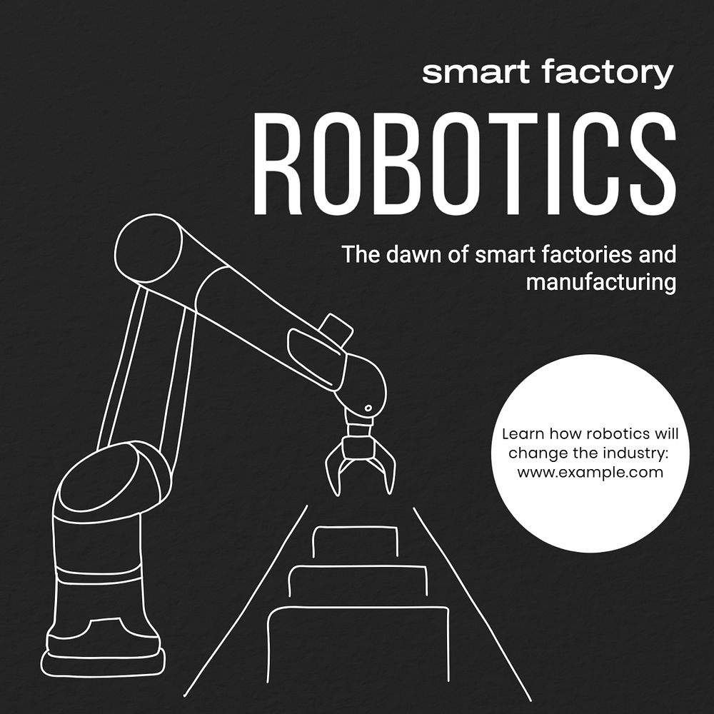 Robotics and manufacturing Instagram post template, editable text