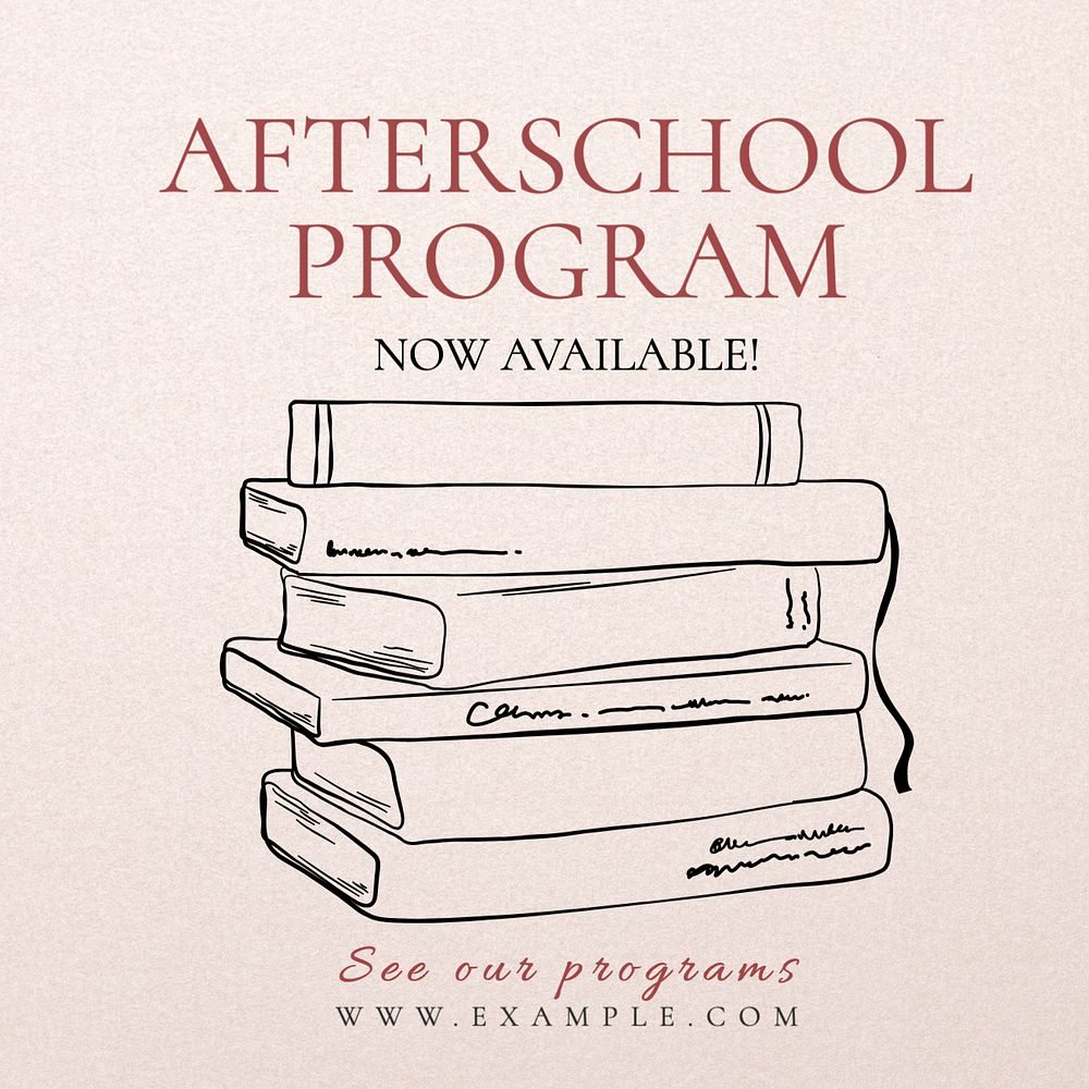 Afterschool program Instagram post template, editable text