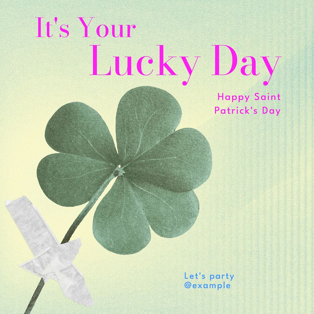 Saint Patrick's day Instagram post template, editable text