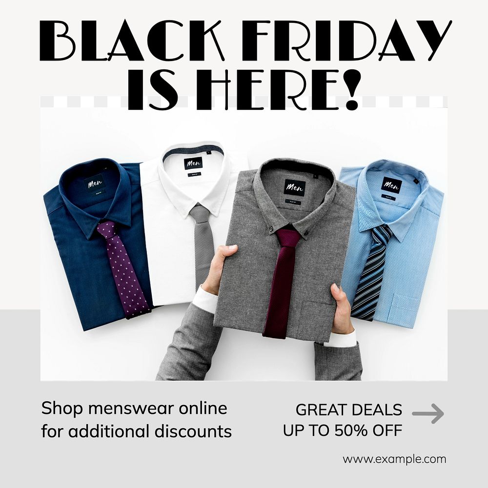 Black Friday Instagram post template, editable text