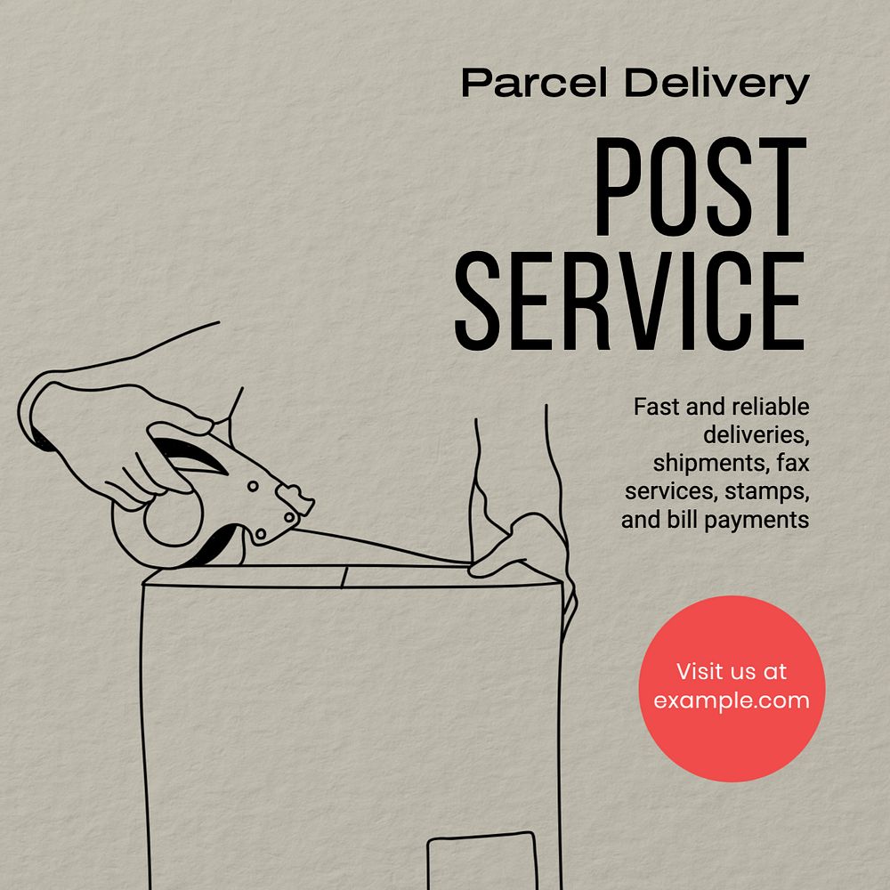 Post service Instagram post template, editable text