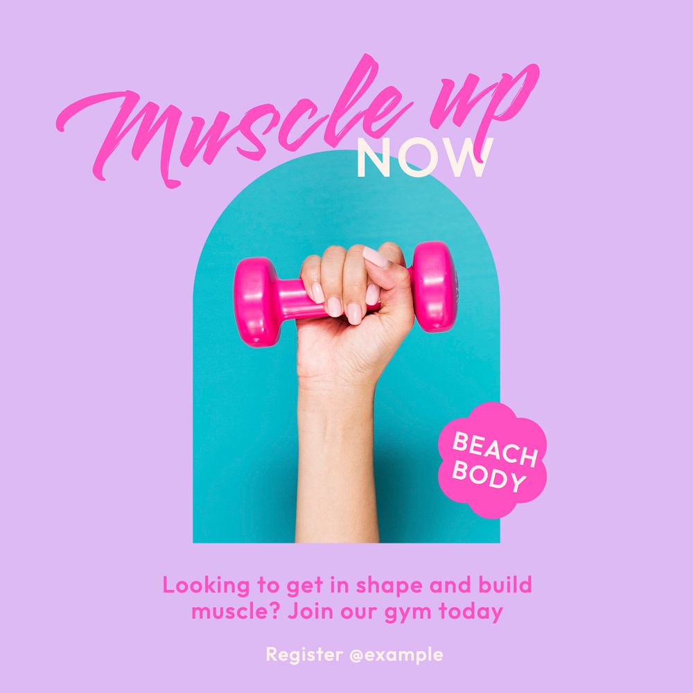 Muscle up Facebook post template, editable design