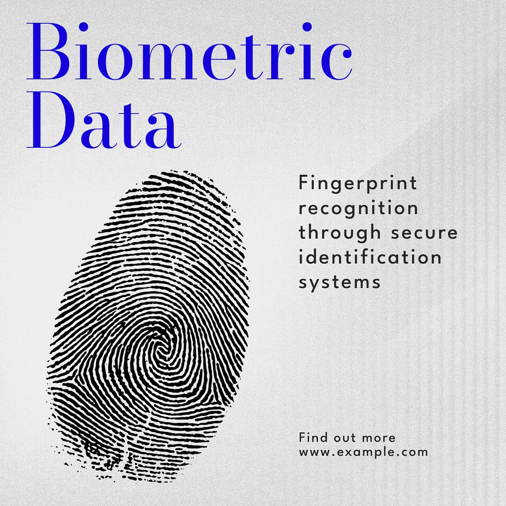 Biometric data Instagram post template, editable text