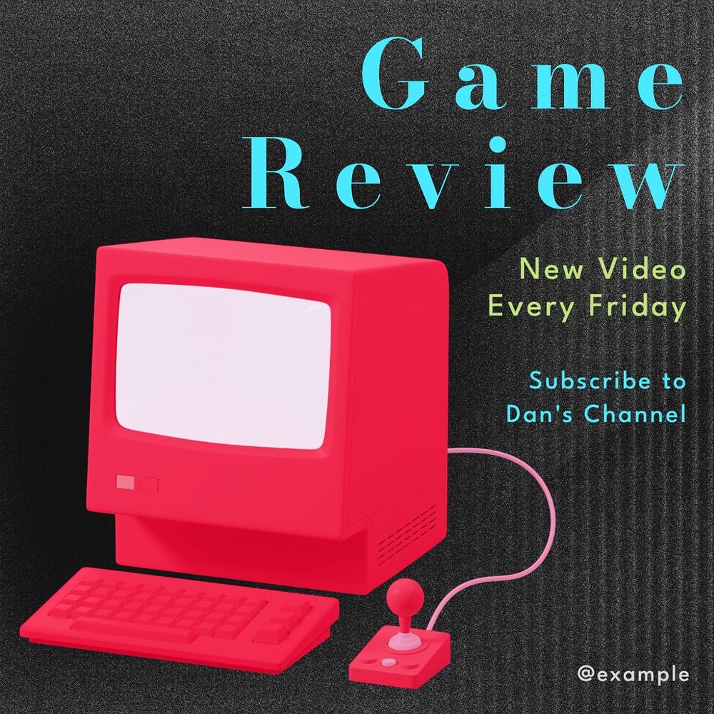 Game review Instagram post template, editable text