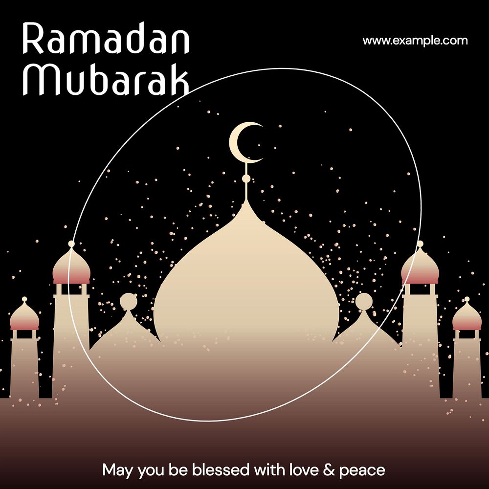 Ramadan mubarak Instagram post template, editable text