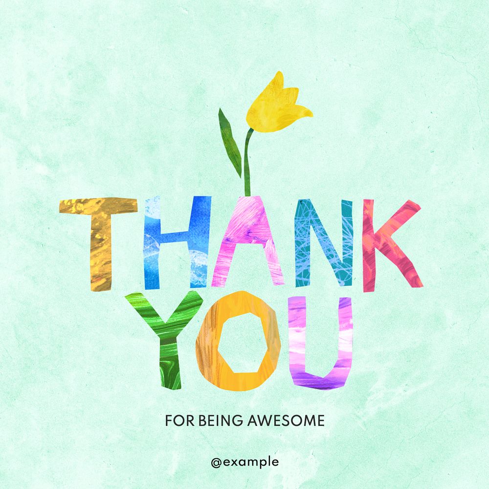 Thank you Instagram post template, editable text