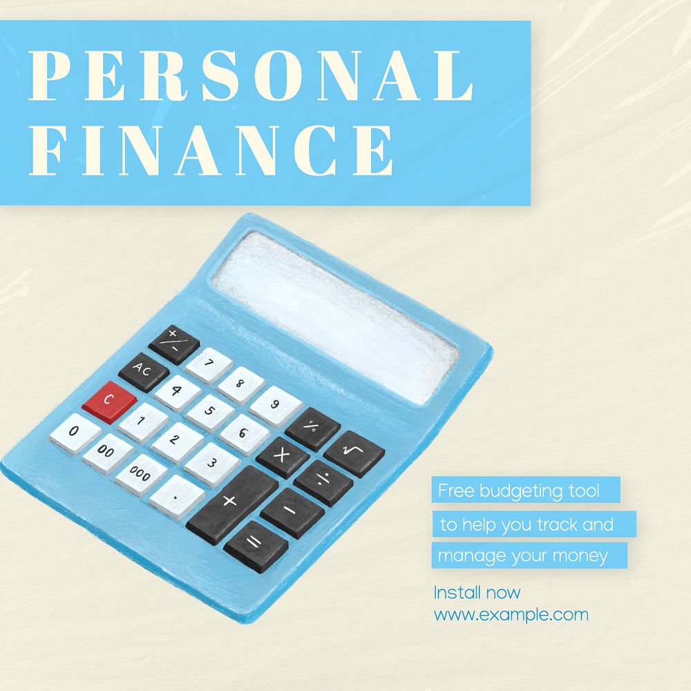 Personal finance Instagram post template, editable text