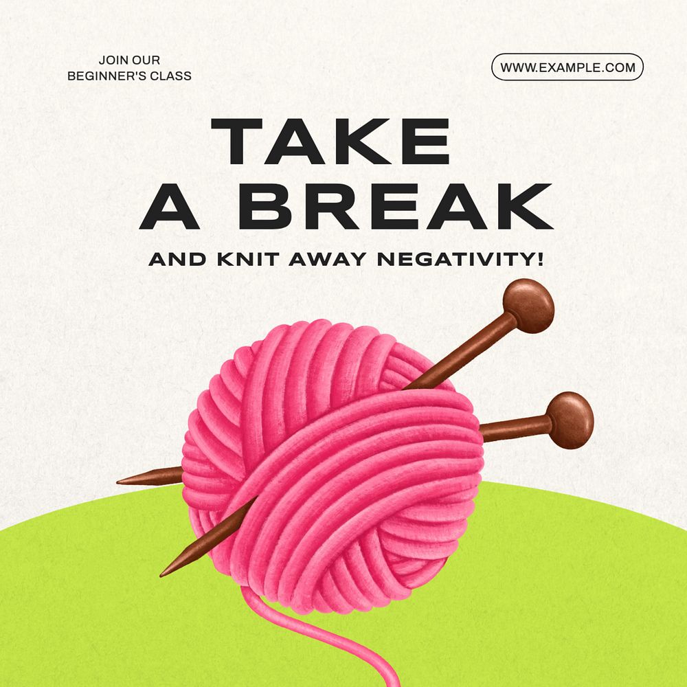 Take a break Instagram post template, editable text