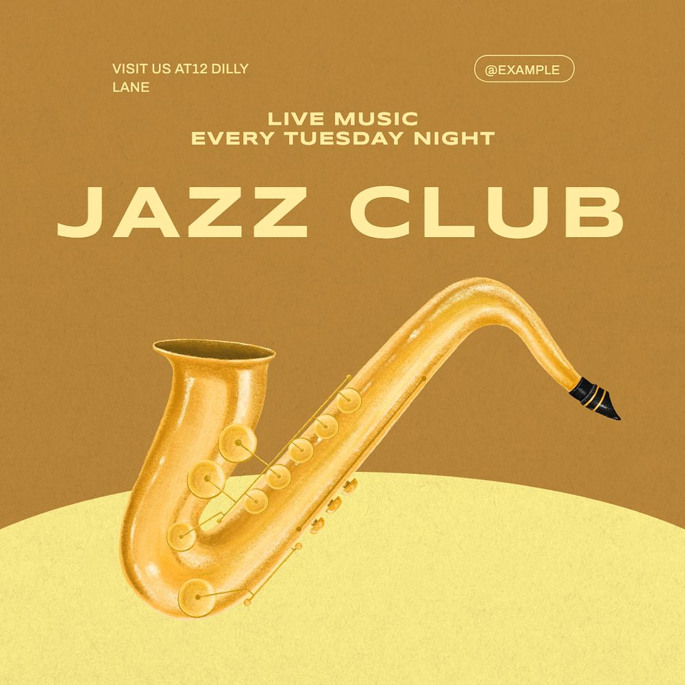 Jazz club Instagram post template, editable text