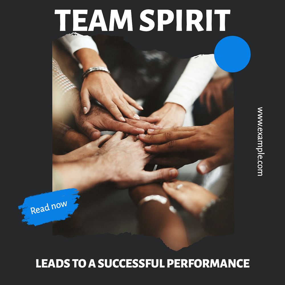 Team spirit Instagram post template, editable text