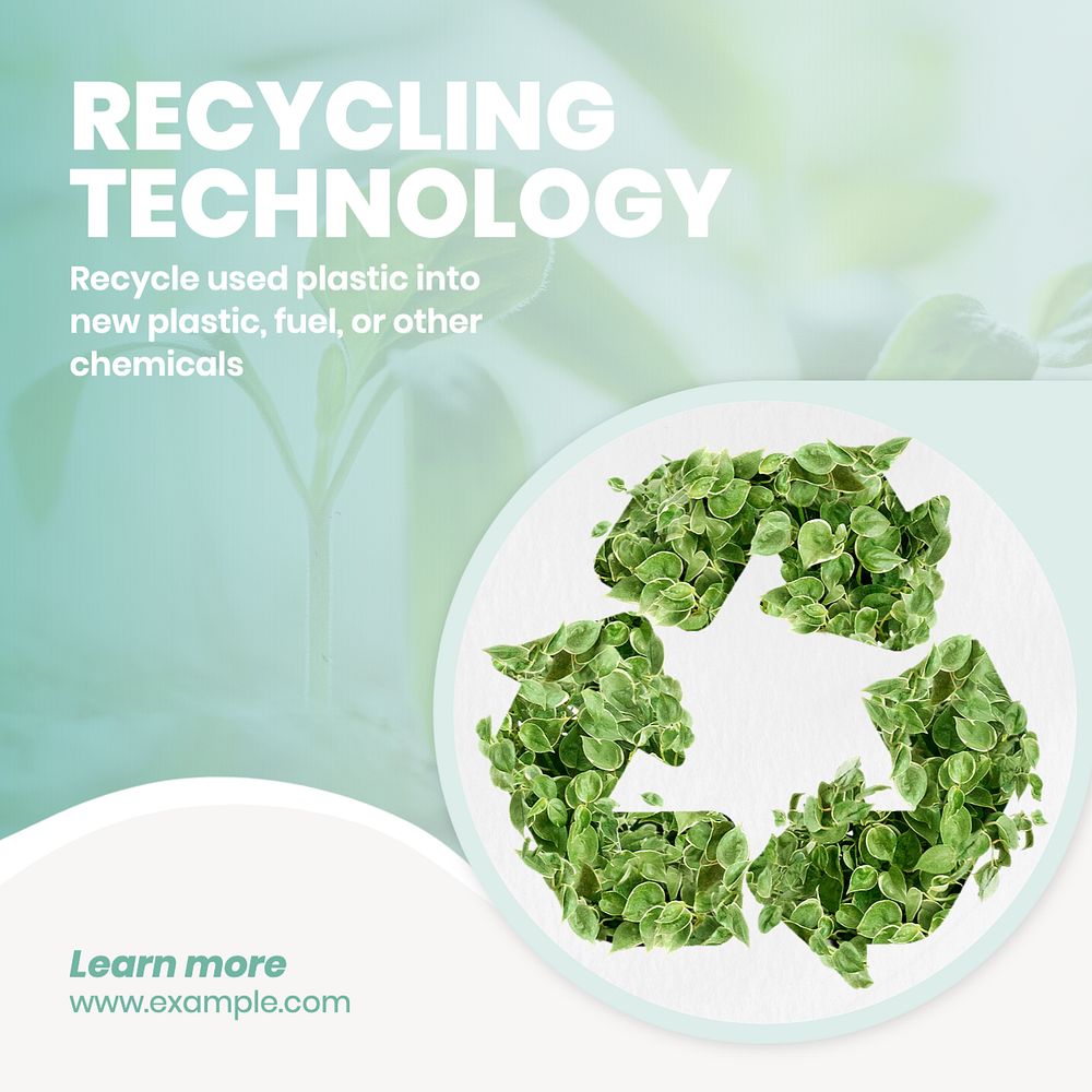 Recycling tech Instagram post template, editable text