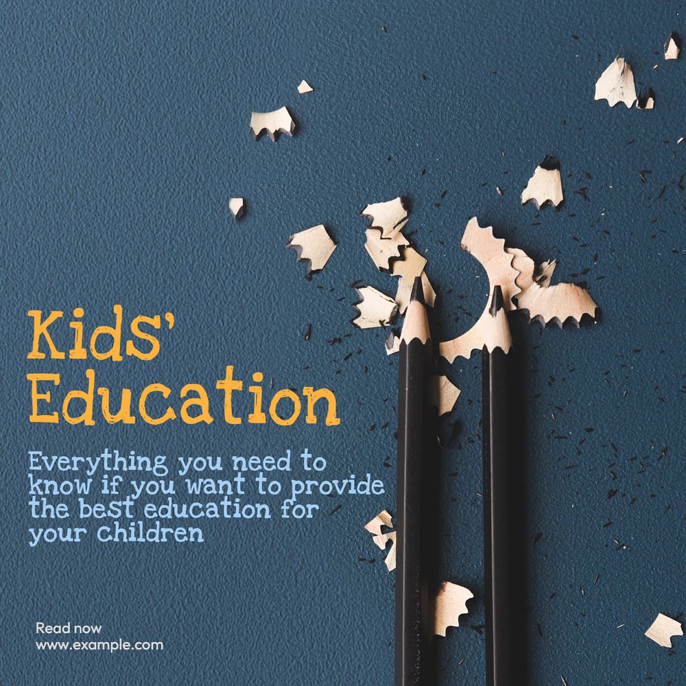 Kids education Instagram post template, editable text