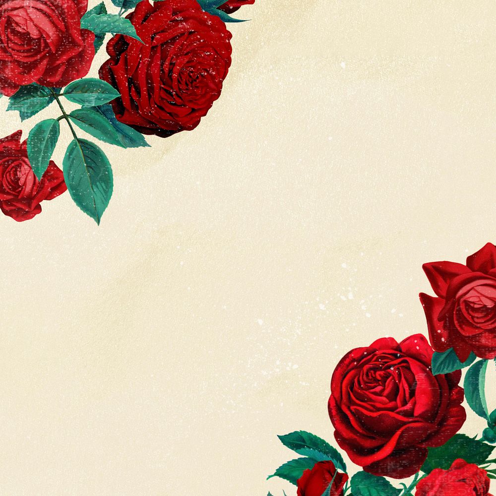 Rose border, vintage illustration, editable design