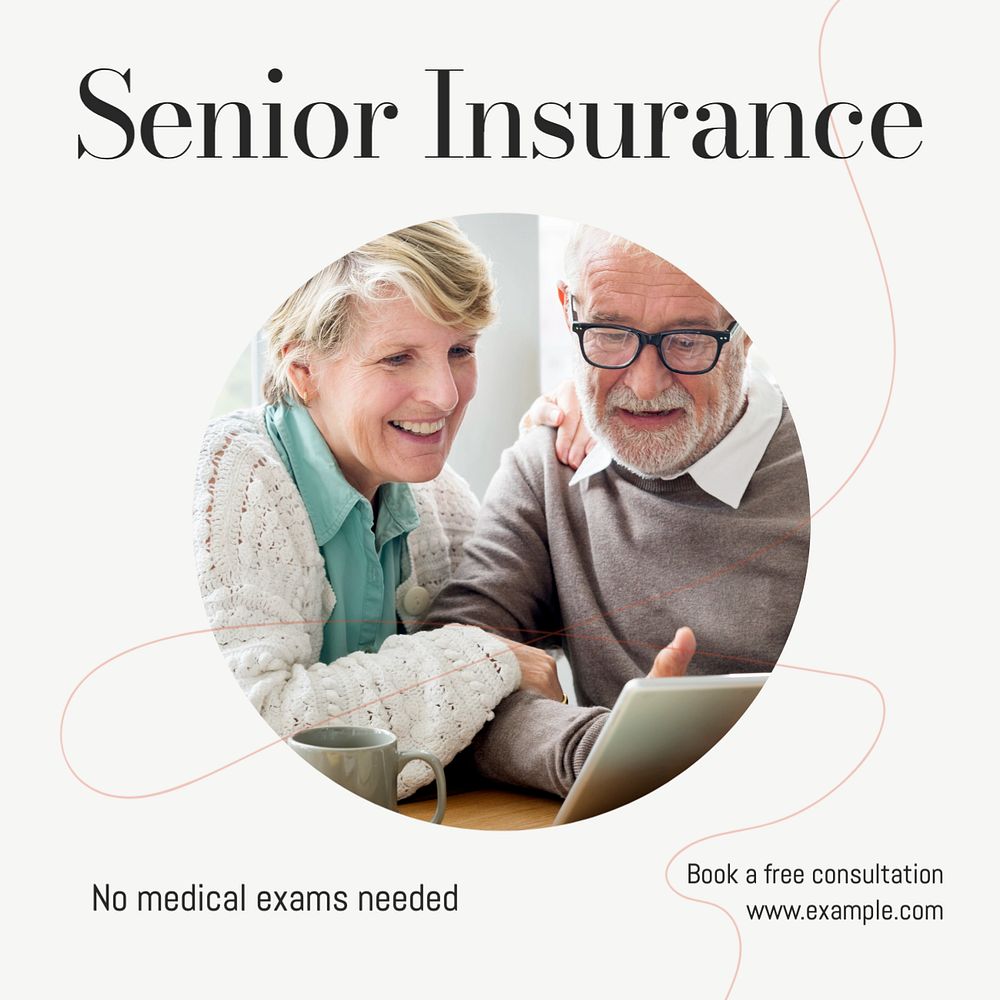 Senior insurance Instagram post templates, editable design