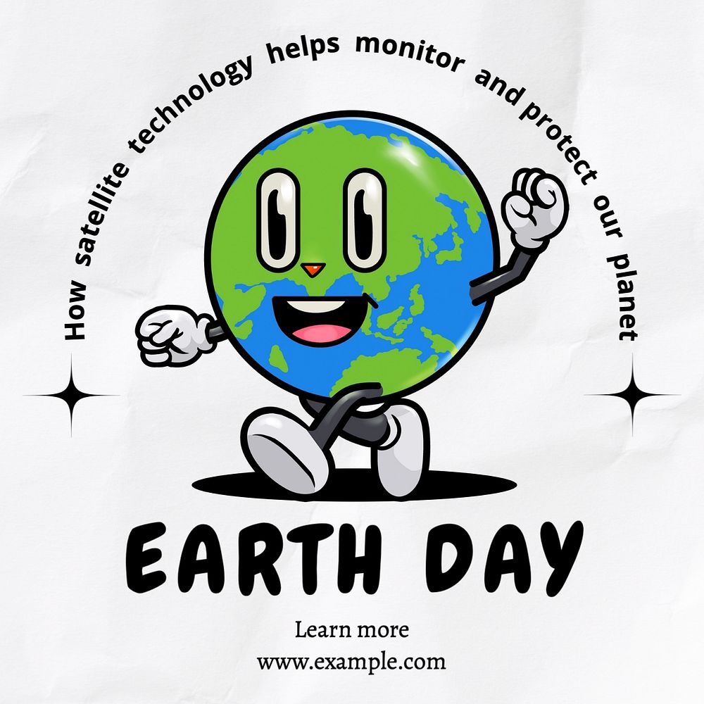 Earth day Instagram post template, editable text