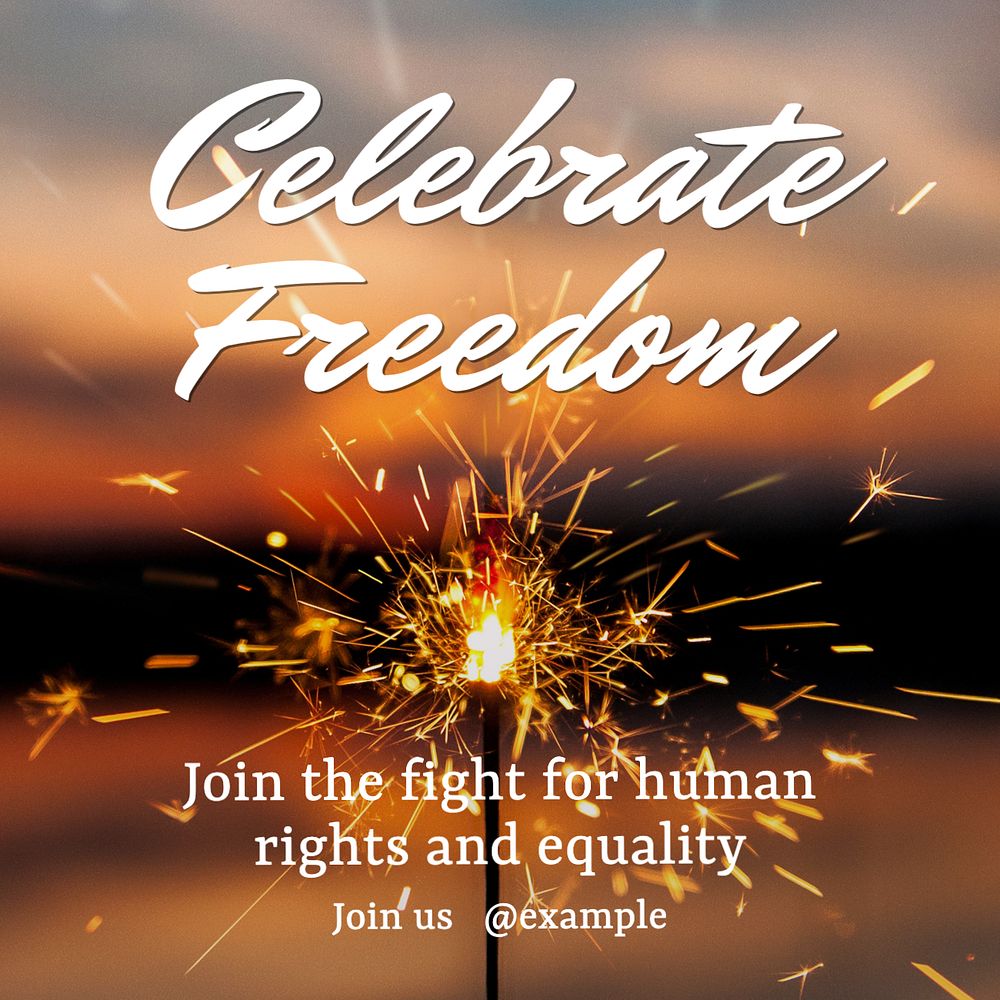 Celebrate freedom Instagram post template, editable text