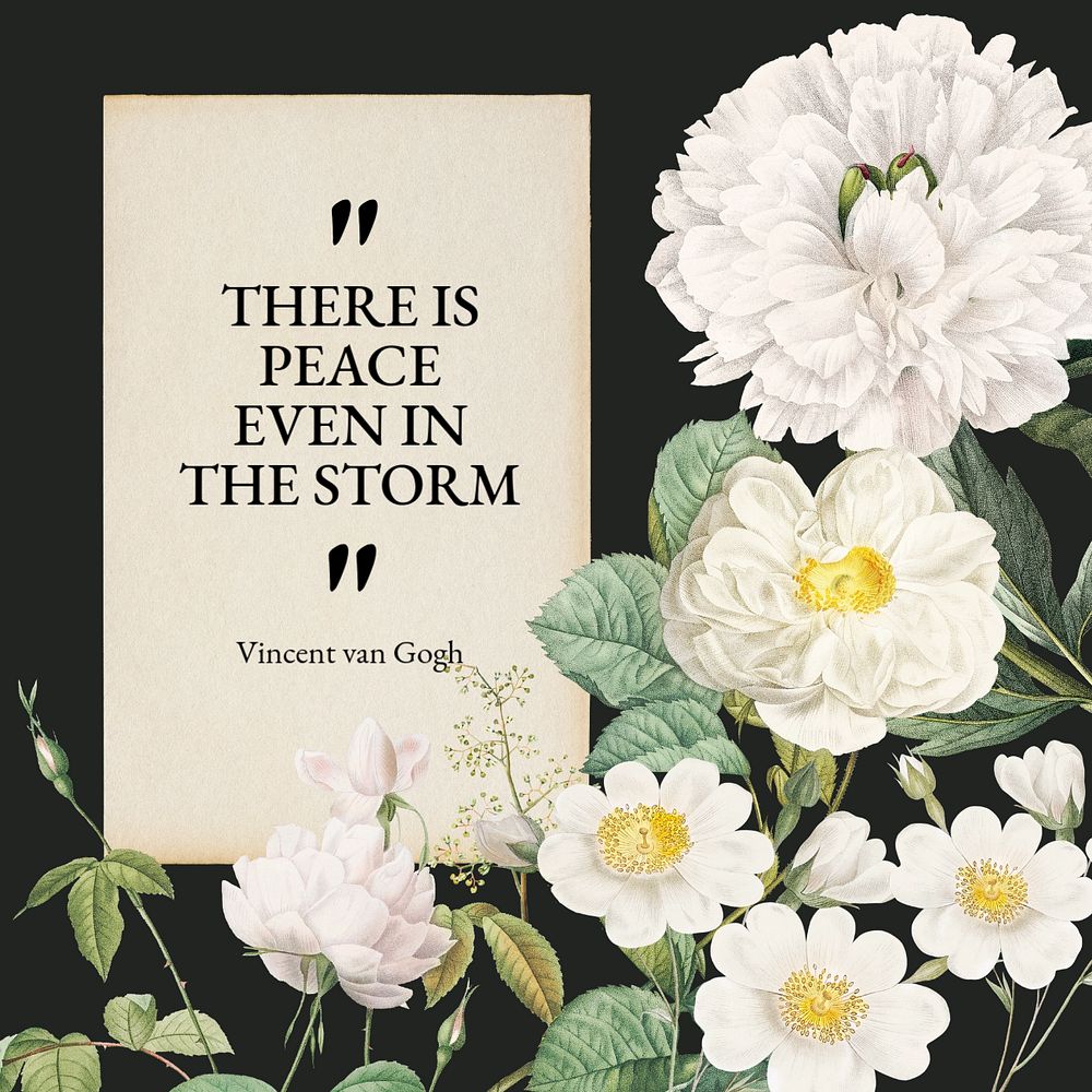 Floral quote Facebook post template, editable design
