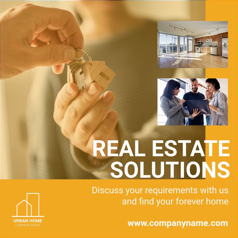 Property agent Instagram post template, editable ad design