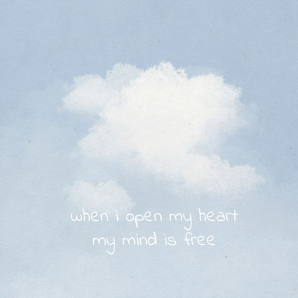 Positive affirmation template Instagram post, nature background