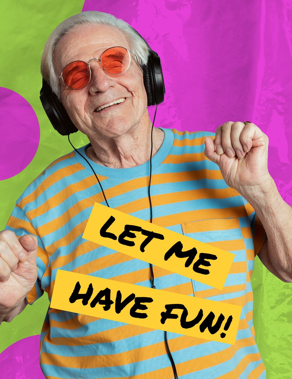 Music lover flyer template, senior adult design