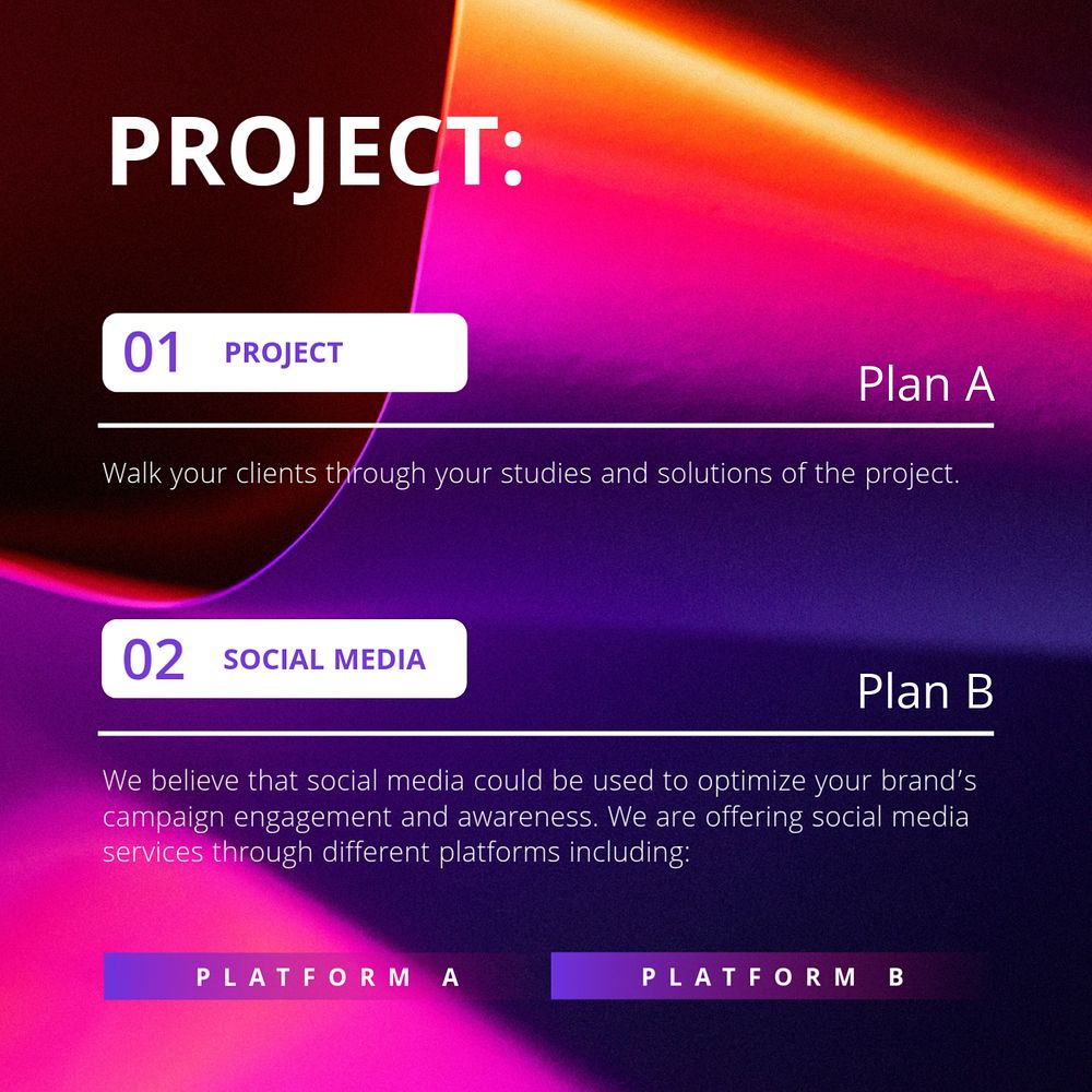 Business neon Instagram post template