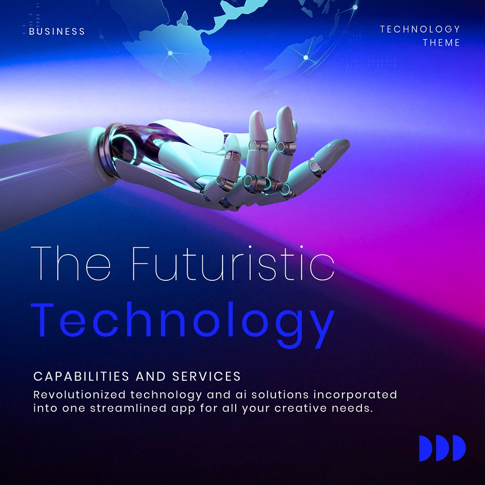Futuristic technology Instagram post template