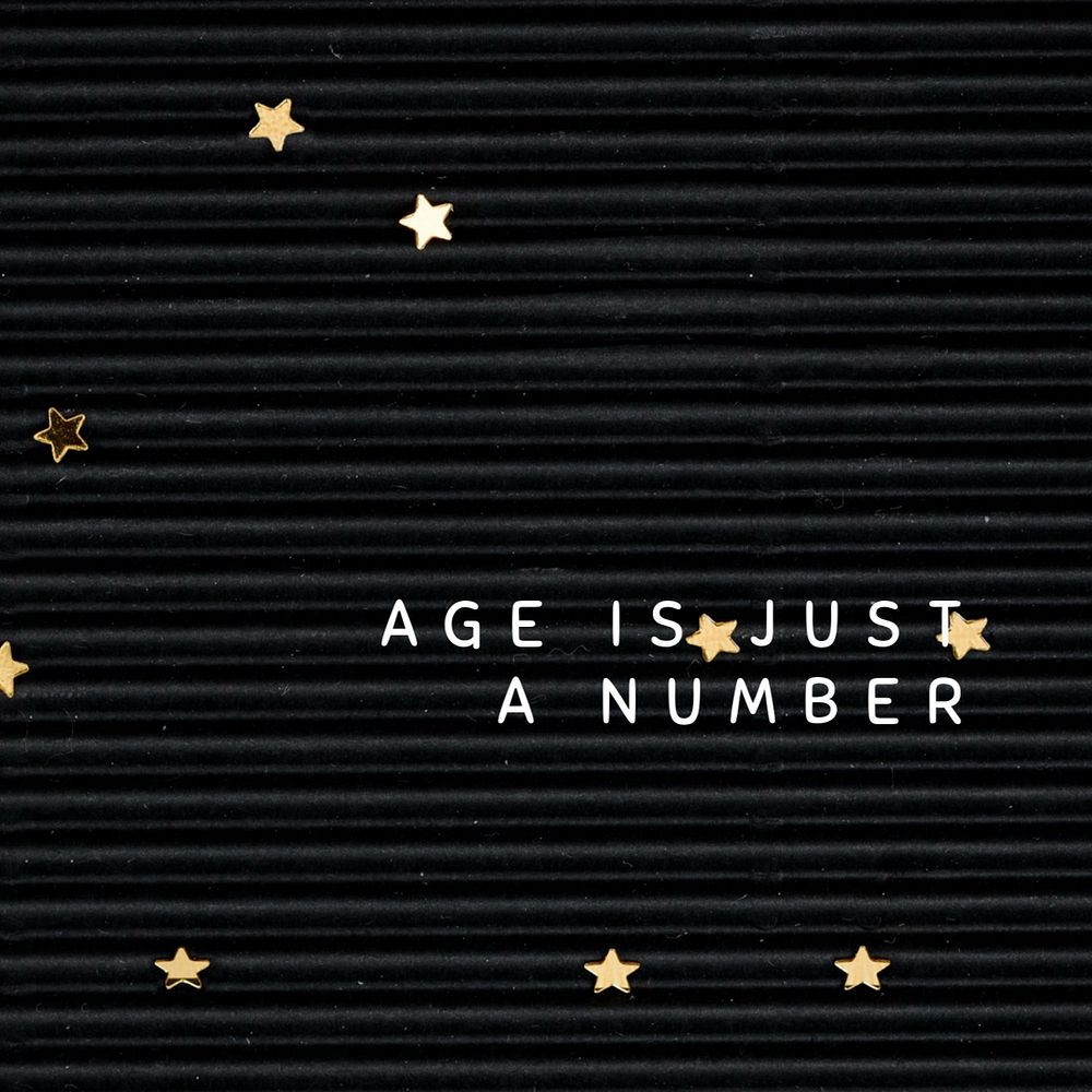 Black birthday Instagram post template, gold star design
